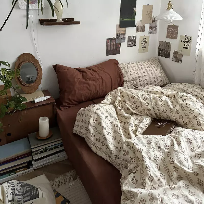 Discover a blend of comfort and style in this cozy setup with earthy tones and vintage decor touches.