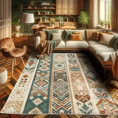 Dive into the cozy charm of bohemian design with earthy patterned decor and vibrant accents to uplift any living space.