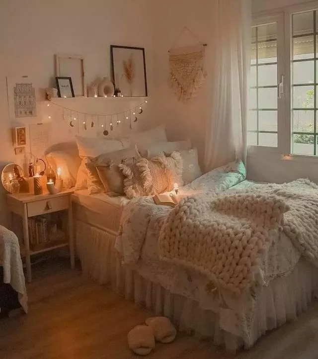 Transform your space into an enchanting bohemian bedroom featuring soft lighting, cozy textiles, and whimsical decor for a magical retreat.