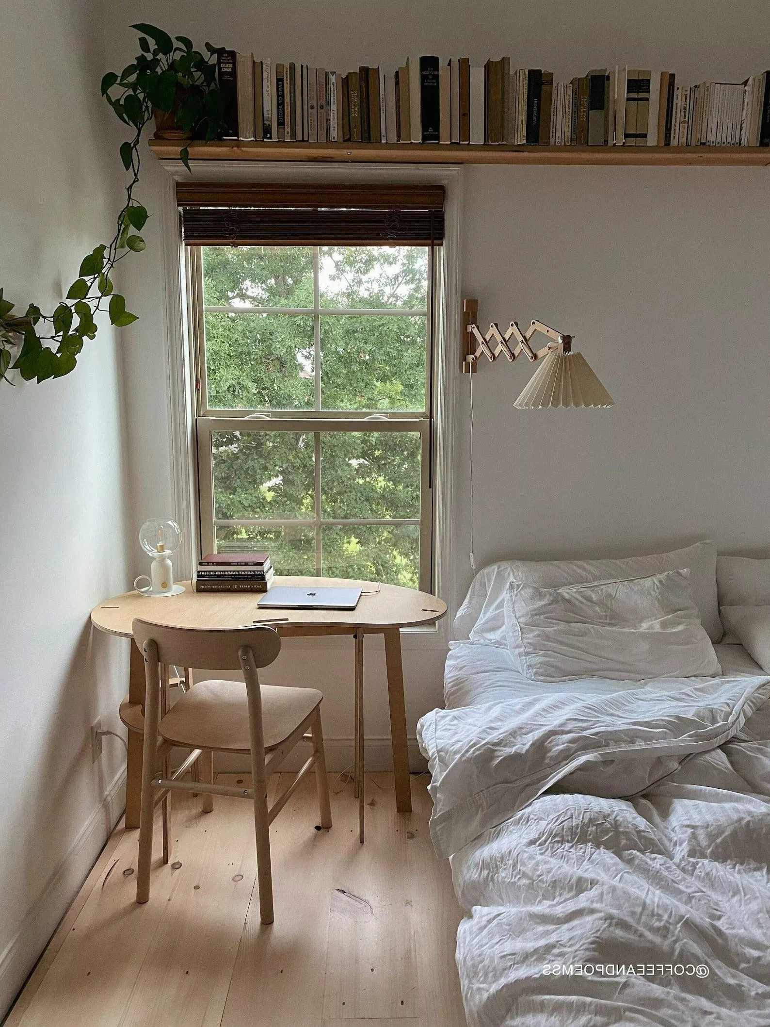 Discover the beauty and tranquility of this cozy minimalist bedroom, focusing on serene design and functional elegance.