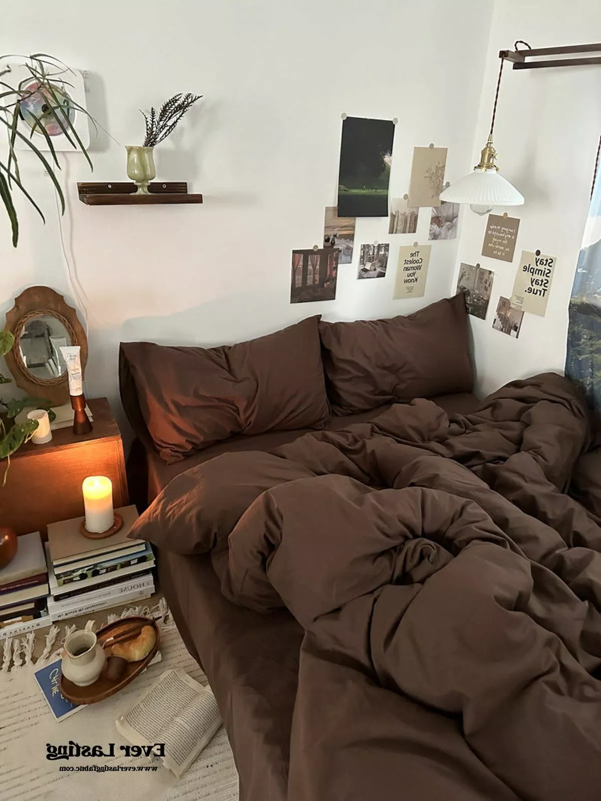 Transform your space with this cozy, rustic bedroom featuring rich earthy tones, perfect for a tranquil retreat.