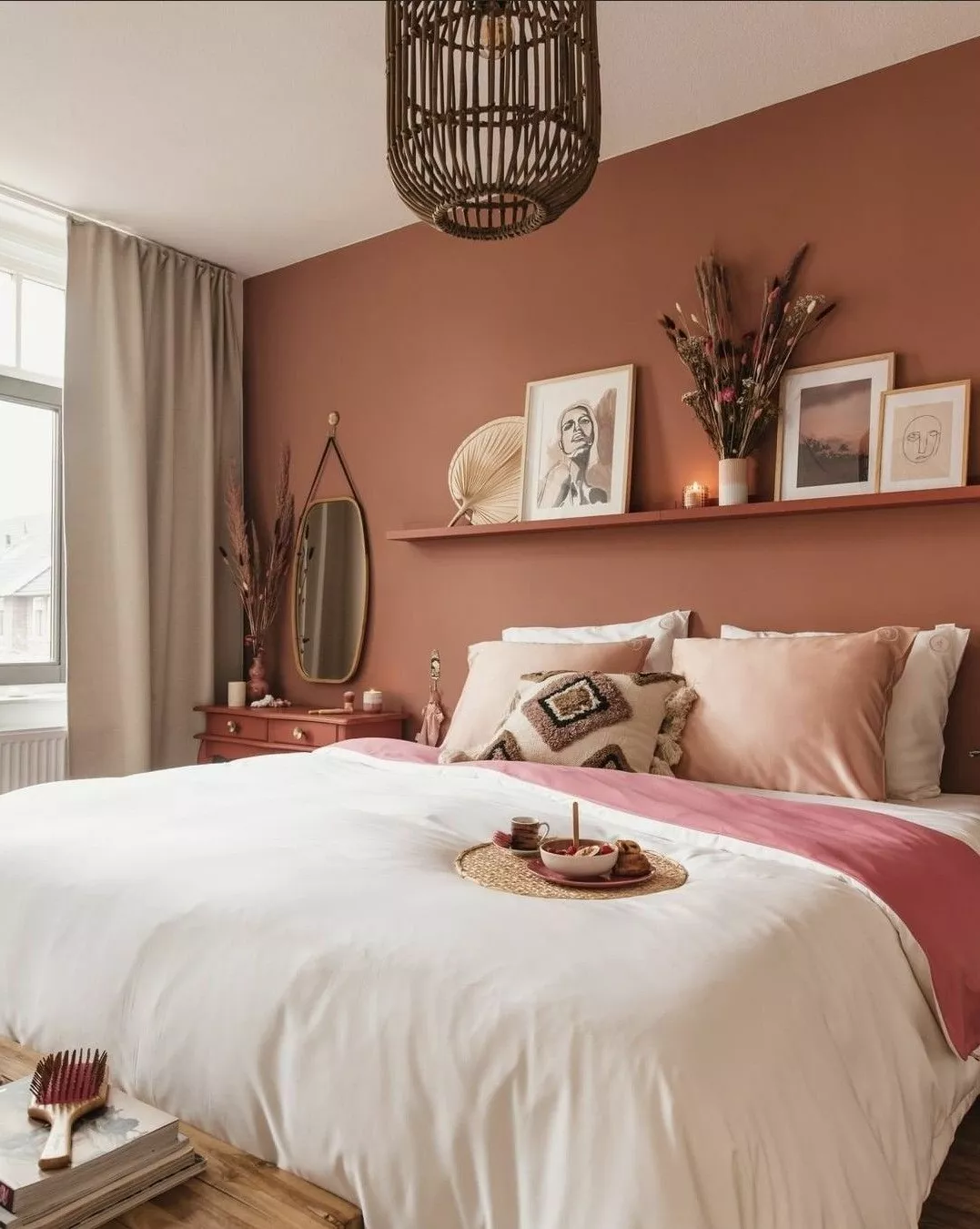 Discover how warm earthy tones and chic decor elements can create a cozy and elegant bedroom retreat. Perfect blend of style, comfort, and modern aesthetics.