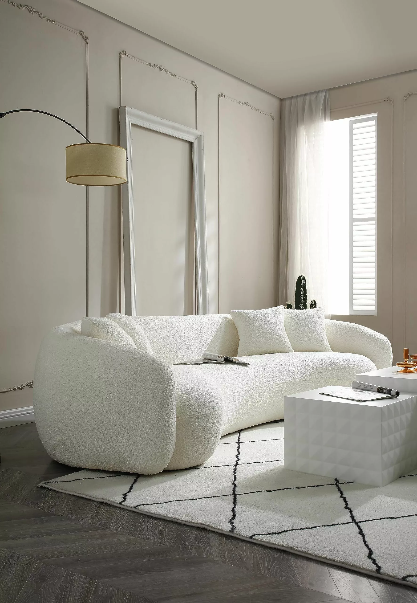 Experience the ultimate in sophistication with this stunning ivory living room set, featuring plush seating and minimalist design. Perfect for serene relaxation.