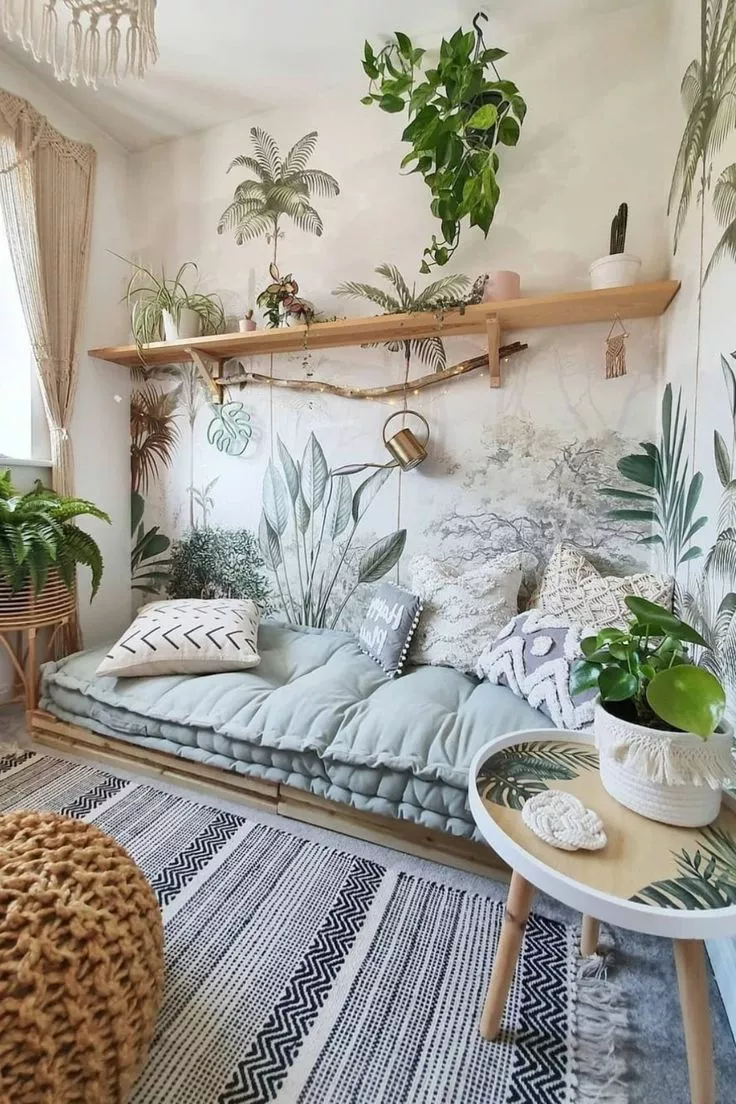 Transform your space with nature-inspired decor. Vibrant greens, cozy textures, and intricate details create a refreshing, inviting atmosphere.