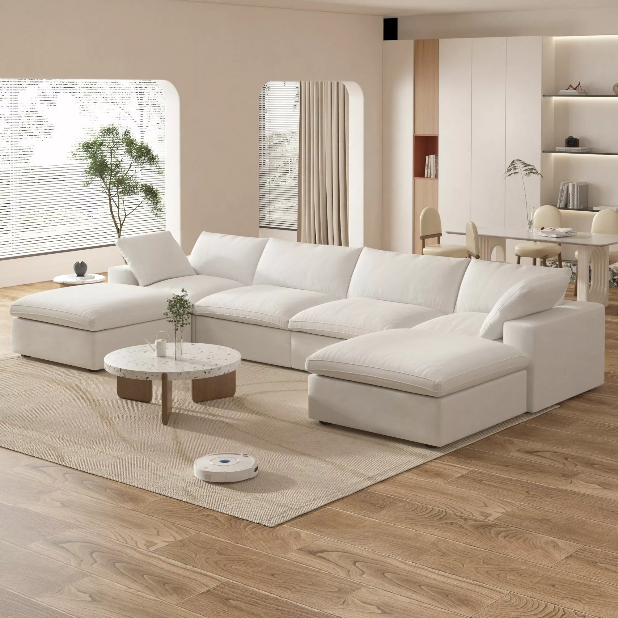 Experience unparalleled comfort with this luxurious white living room sofa. Perfectly complements any modern home decor.